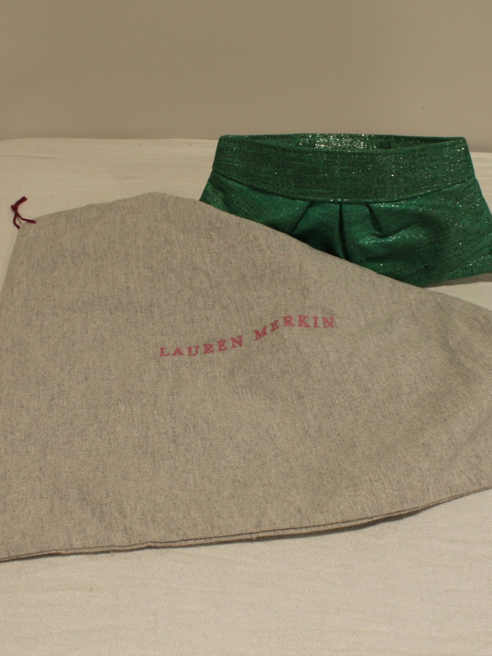 Lauren Merkin Green Glitter Clutch